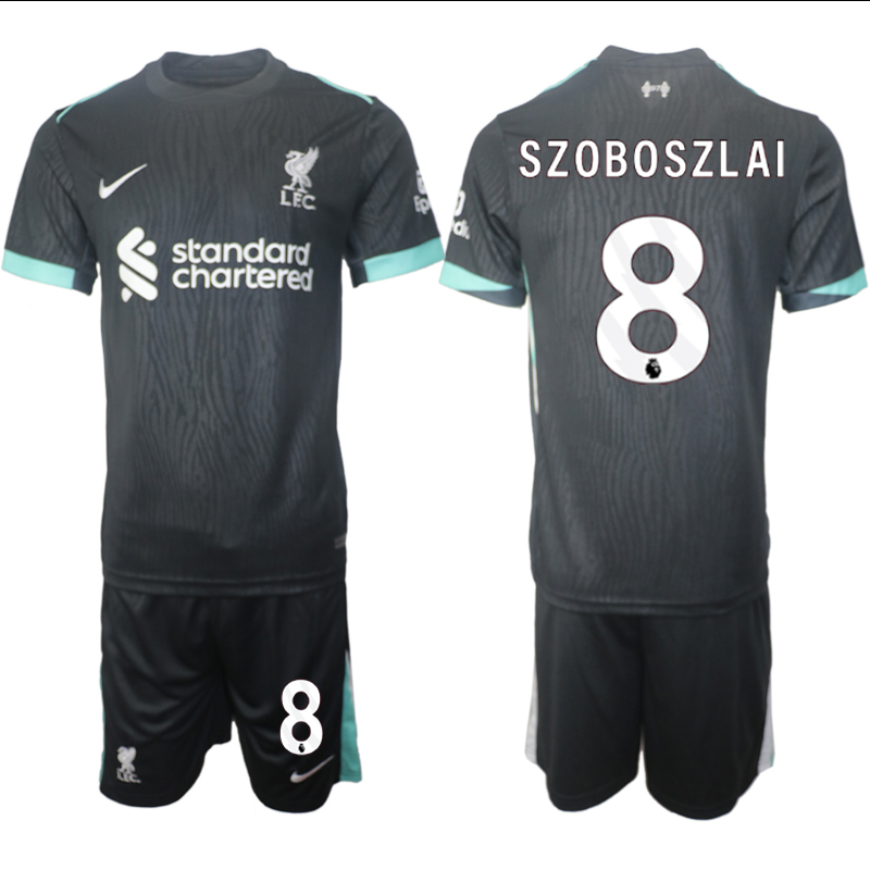 Men 2024-2025 Club Liverpool away Black 8 Soccer Jerseys